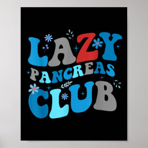 Affiche Super Lazy Pancreas Club Retro Sensibilisation au