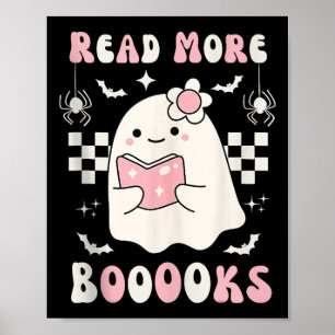 Affiche Super Lire Plus Livres Joli Ghost Boo Funny Hallow