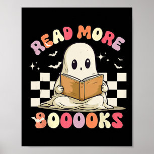 Affiche Super Lire Plus Livres Joli Ghost Boo Funny Hallow