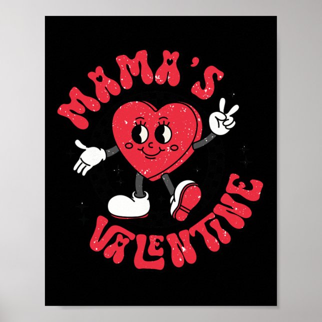 Affiche Super Mama Est Mon Saint Valentin Mignonne Coeur G (Devant)