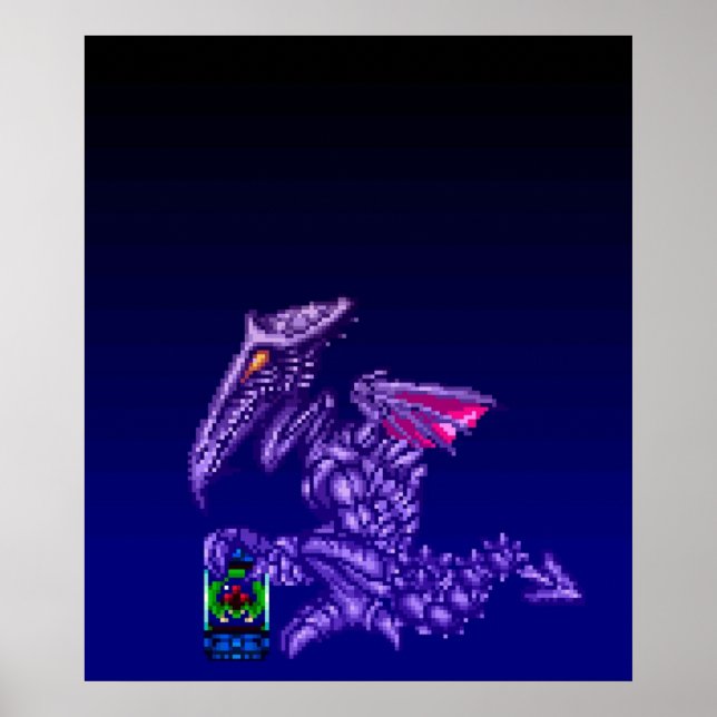 Affiche Super Metroid Ridley SNES (Devant)