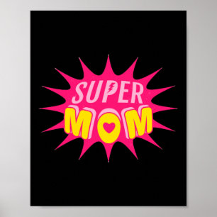 Affiche Super Mom Power Style Bande Dessinée
