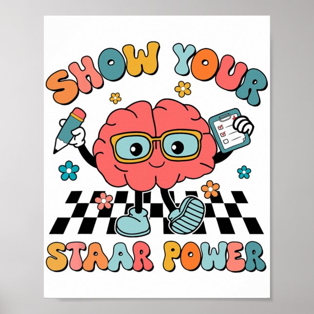 Affiche Super Montrez Votre Tests D'Enseignant Du Cerveau  (Devant)