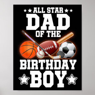 Affiche Super papa de l'enfant fêté Sketll Soccer Spo