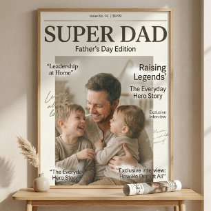 Affiche Super Papa Fête des Pères personnalisée
