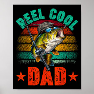 Affiche Super papa pêcheur rigolo drôle fête des pères