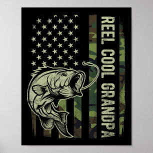 Affiche Super Papy Camouflage Drapeau Américain Pères