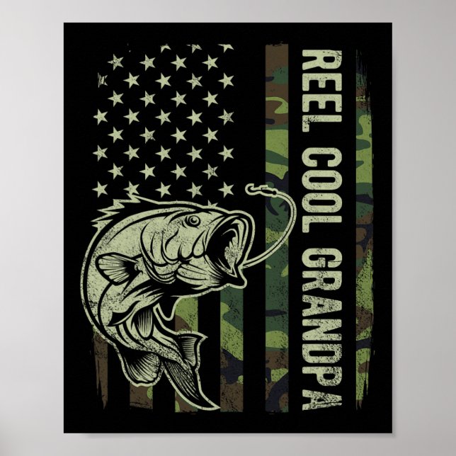Affiche Super Papy Camouflage Drapeau Américain Pères (Devant)