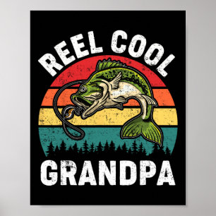 Affiche Super Papy Cool T-shirt de pêche pour la fête des