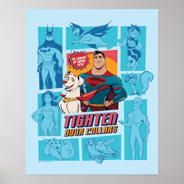 Affiche Super Pets & Justice League - Tighten Your Collars (Devant)