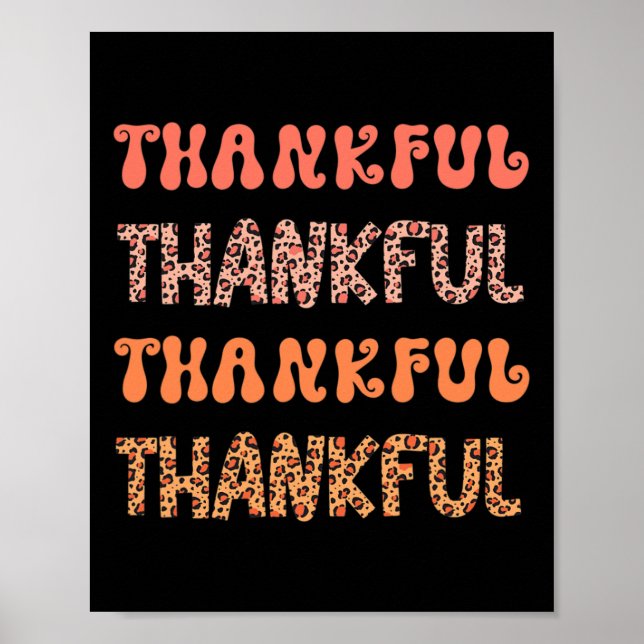 Affiche Super Remerciements Automne Leopard Retro Thanksgi (Devant)