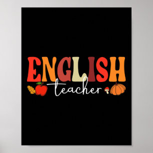 Affiche Super Retro Anglais Professeur Automne Vibes Autom