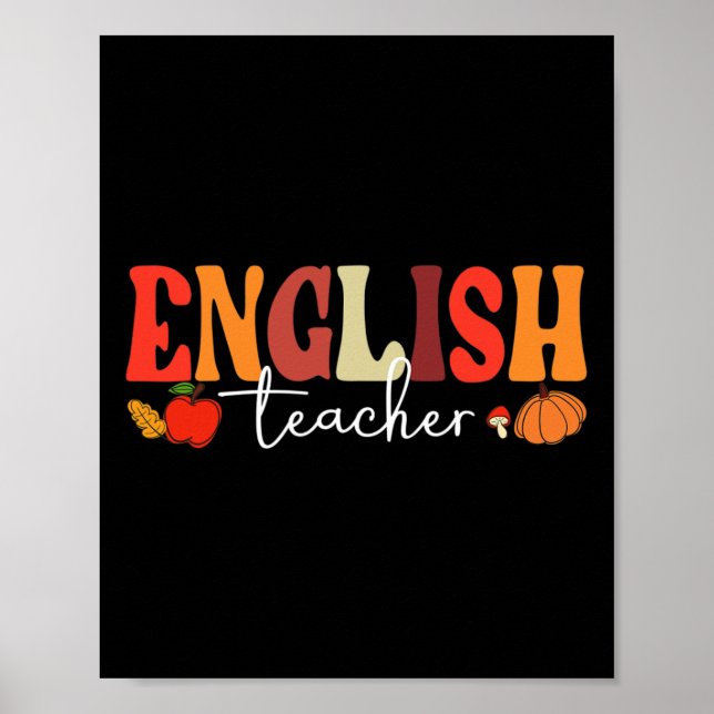 Affiche Super Retro Anglais Professeur Automne Vibes Autom (Devant)