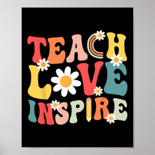 Affiche Super Retro Enseigner L'Amour Inspirer Retour Au T