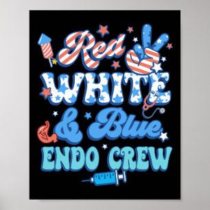 Affiche Super Rouge Blanc Bleu Endo Équipement Infirmière