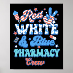 Affiche Super Rouge Blanc Bleu Pharmacie Crew Pharmist 4e