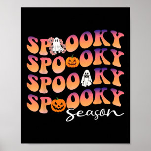 Affiche Super saison Éffrayante mignonne Citrouille Hallow