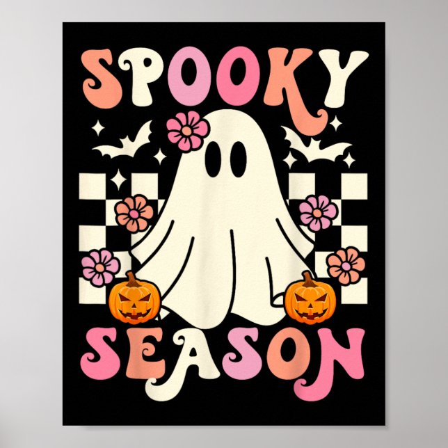 Affiche Super saison Éffrayante mignonne Fantôme Citrouill (Devant)