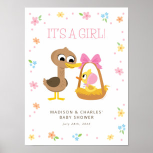 Affiche Super Simple   5 Petits Canards Fille Baby Shower