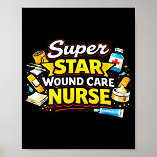 Affiche Super star soins infirmiers de plaie fière héroïne