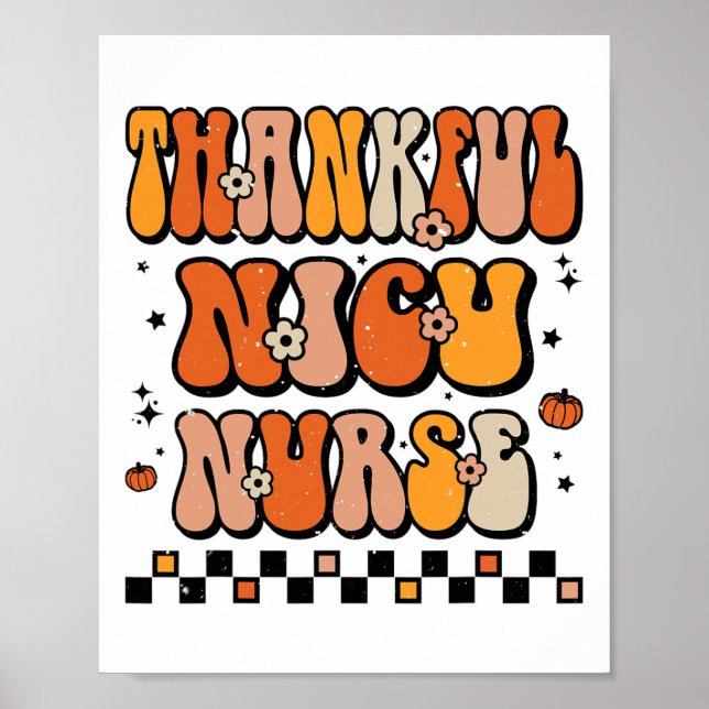 Affiche Super Thanksgiving Merci Nicu Nurse Retro Icu (Devant)