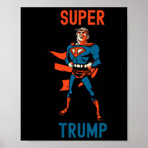 Affiche Super Trump Drôle de Super-héros Donald Trump Inau
