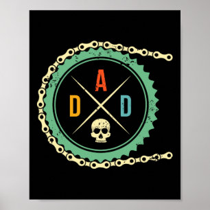 Affiche Super Vélo Crâne Papa VTT Mtb Cyclisme Cyc