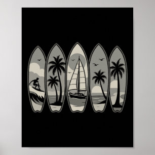 Affiche Super Vintage Rétro Surf Planche de Surf Surfboard