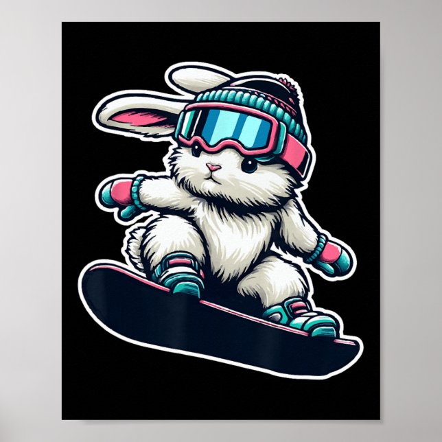 Affiche Superbe Bunny Faire Du Snowboard Trick Kids East (Devant)