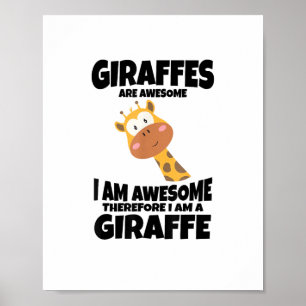 Affiche Superbe Cartoon Je suis un T-shirt Girafe pour Gir