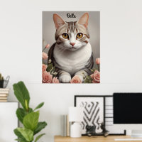 Superbe chat américain à cheveux courts avec Rose