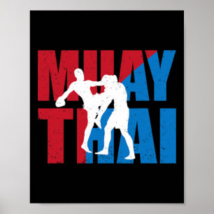 Affiche Superbe conception de combattant de Muay Thai 2 po