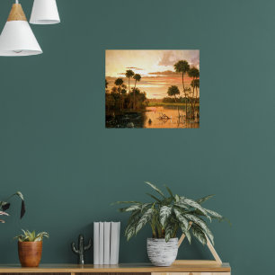 Affiche Superbe coucher de soleil en Floride, peinture d'a