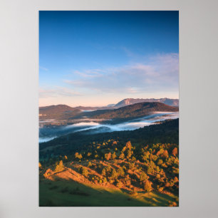 Affiche Superbe paysage d'automne de Šilentabor, Slovénie