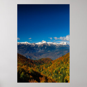 Affiche Superbe paysage d'automne vue sur la montagne Trig
