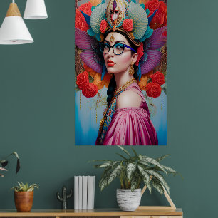 Affiche Superbe princesse avec lunettes