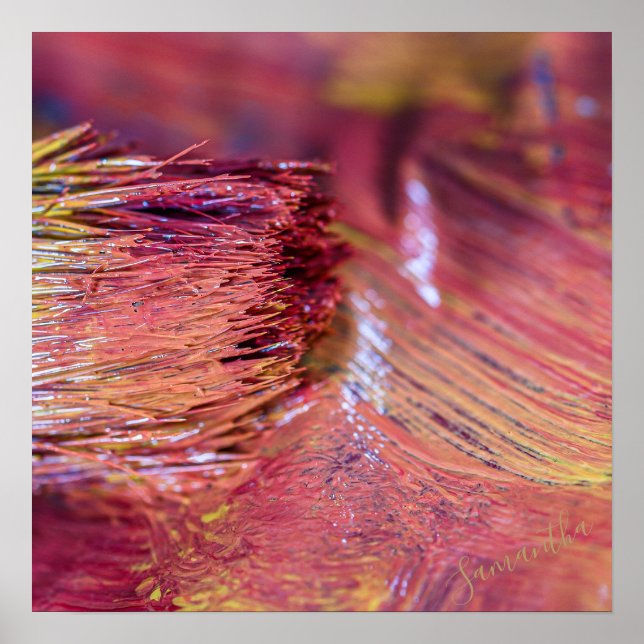 Affiche Superbe rose jaune or Nom personnalisé Peinture Br (Devant)