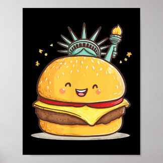 Affiche Superbe Statue Liberty Burger Costume Pour Garçons