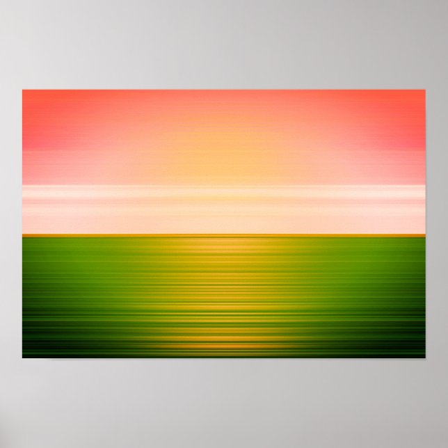 Affiche Superbe Sunrise Green Field Art Abstrait (Devant)