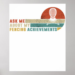 Affiche Superbe T-Shirt Cadeau d'escrime Vintage pour fier