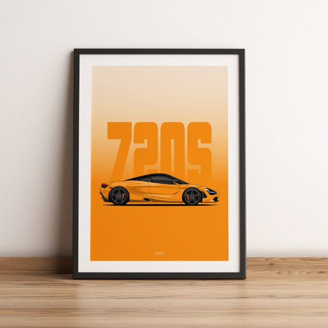 Affiche Supercar orange des années 720 (Créateur téléchargé)
