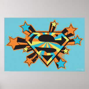 Affiche Supergirl Colorful Stars Logo
