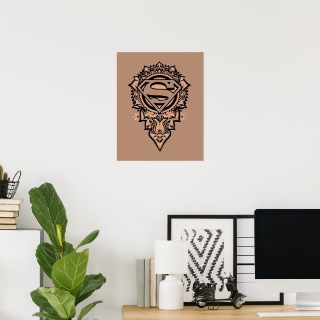 Affiche Supergirl Mandala Graphic (Bureau à domicile)