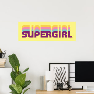 Affiche Supergirl Retro Colorshift Graphic