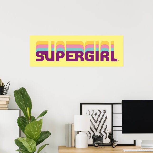 Affiche Supergirl Retro Colorshift Graphic (Bureau à domicile)