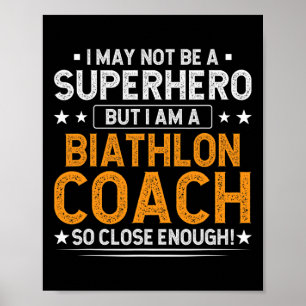 Affiche Superhero entraîneur de biathlon amusant entraîneu