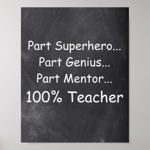 Affiche Superhero Genius Mentor Classe d'enseignant Décora