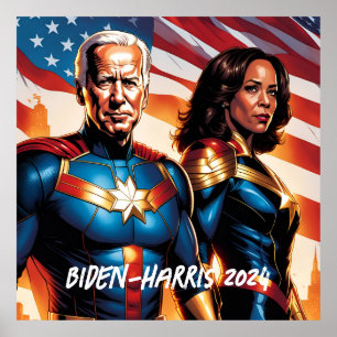 Affiche Superhero Joe Biden et Kamala Harris