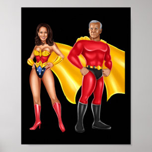 Affiche Superheroes Biden & Kamala Harris 2021