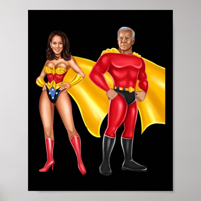 Affiche Superheroes Biden &amp; Kamala Harris 2021 (Devant)